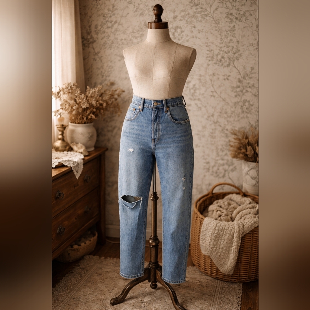 Levi’s 501 Jeans W27 L28 Distressed Light Wash Straight Leg Button Fly Classic